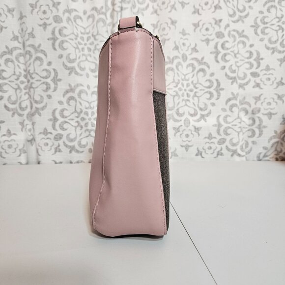 nanette lepore snap women's faux leather exterior pink brown purse crossbody - Picture 5 of 14